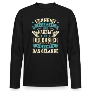 Drechsler Geschenk Lustige Sprüche - Männer Premium Bio Langarmshirt - Schwarz - Vorne - Nico (187cm)