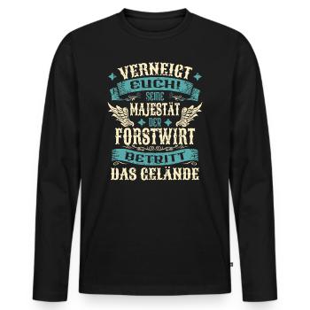 Forstwirt Geschenk Lustige Sprüche - Männer Premium Bio Langarmshirt - Schwarz - Vorne - Nico (187cm)