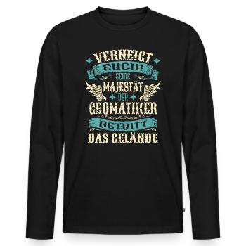 Geomatiker Geschenk Lustige Sprüche - Männer Premium Bio Langarmshirt - Schwarz - Vorne - Nico (187cm)