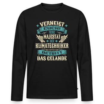 Klimatechniker Geschenk Lustige Sprüche - Männer Premium Bio Langarmshirt - Schwarz - Vorne - Nico (187cm)
