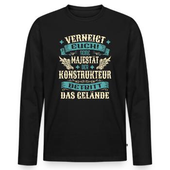 Konstrukteur Geschenk Lustige Sprüche - Männer Premium Bio Langarmshirt - Schwarz - Vorne - Nico (187cm)