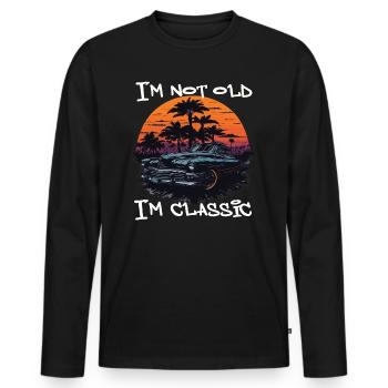 I´m Not Old I´m Classic - Männer Premium Bio Langarmshirt - Schwarz - Vorne - Nico (187cm)