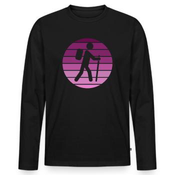 Randonnée Randonnée Cadeaux Dictons - T-shirt manches longues Premium bio Homme - noir - Devant - Nico (187cm)