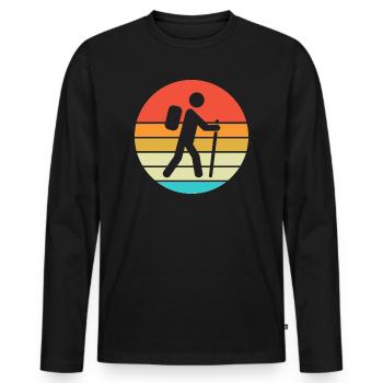 Randonnée Randonnée Cadeaux Dictons - T-shirt manches longues Premium bio Homme - noir - Devant - Nico (187cm)
