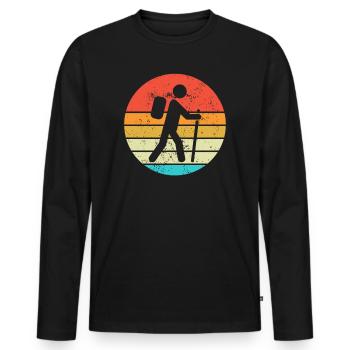 Randonnée Randonnée Cadeaux Dictons - T-shirt manches longues Premium bio Homme - noir - Devant - Nico (187cm)