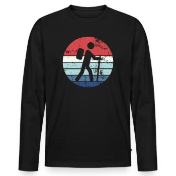Randonnée Randonnée Cadeaux Dictons - T-shirt manches longues Premium bio Homme - noir - Devant - Nico (187cm)