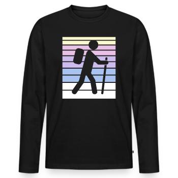 Randonnée Randonnée Cadeaux Dictons - T-shirt manches longues Premium bio Homme - noir - Devant - Nico (187cm)