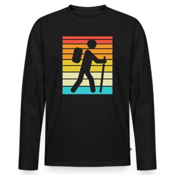 Randonnée Randonnée Cadeaux Dictons - T-shirt manches longues Premium bio Homme - noir - Devant - Nico (187cm)