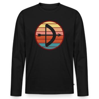 Bogen Schießen Geschenk Spruch Bogenschießen - Männer Premium Bio Langarmshirt - Schwarz - Vorne - Nico (187cm)
