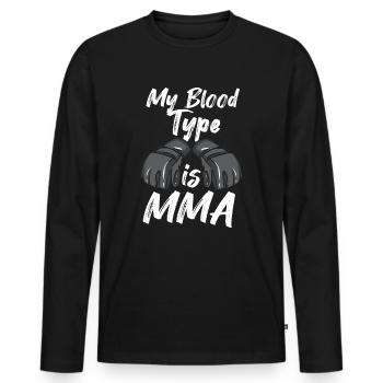 MMA Arts martiaux mixtes Drôle de dicton - T-shirt manches longues Premium bio Homme - noir - Devant - Nico (187cm)