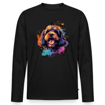 Cavapoo Dog Gift Saying - Men's Premium Organic Long Sleeve Shirt - black - Front - Nico (187cm)