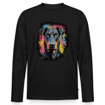 Dobermann Hund Geschenk Spruch - Männer Premium Bio Langarmshirt - Schwarz - Vorne - Nico (187cm)
