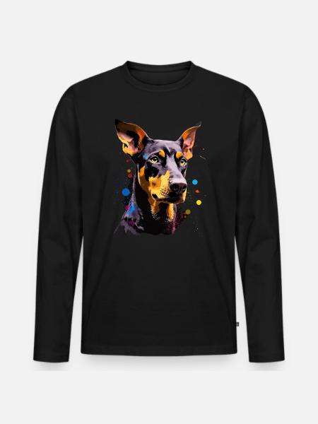 Doberman Dog Gift Saying - Men's Premium Organic Long Sleeve Shirt - black