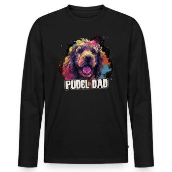 Pudel Hund Geschenk Spruch - Männer Premium Bio Langarmshirt - Schwarz - Vorne - Nico (187cm)