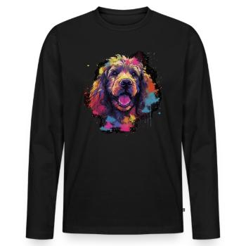 Pudel Hund Geschenk Spruch - Männer Premium Bio Langarmshirt - Schwarz - Vorne - Nico (187cm)