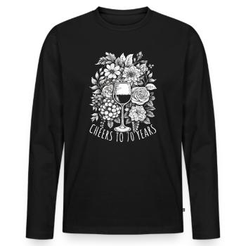 Geburtstag 70 Jahre Geschenk Spruch - Männer Premium Bio Langarmshirt - Schwarz - Vorne - Nico (187cm)