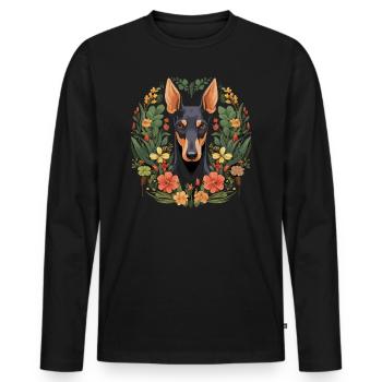 Dobermann Hund Geschenk - Männer Premium Bio Langarmshirt - Schwarz - Vorne - Nico (187cm)