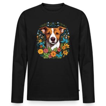 Jack Russel Terrier Hund Geschenk - Männer Premium Bio Langarmshirt - Schwarz - Vorne - Nico (187cm)