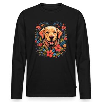 Labrador Hund Geschenk - Männer Premium Bio Langarmshirt - Schwarz - Vorne - Nico (187cm)
