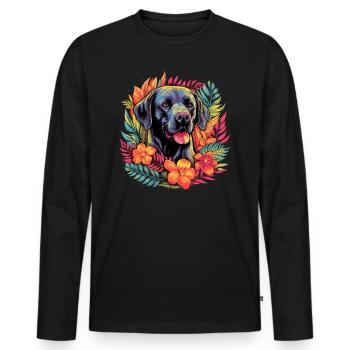Labrador Hund Geschenk - Männer Premium Bio Langarmshirt - Schwarz - Vorne - Nico (187cm)