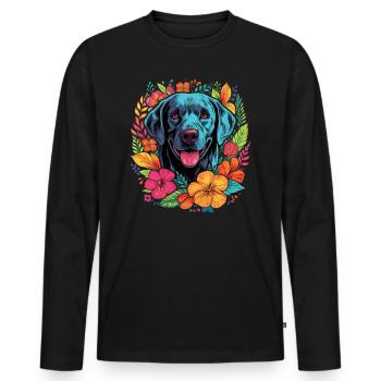 Labrador Hund Geschenk - Männer Premium Bio Langarmshirt - Schwarz - Vorne - Nico (187cm)