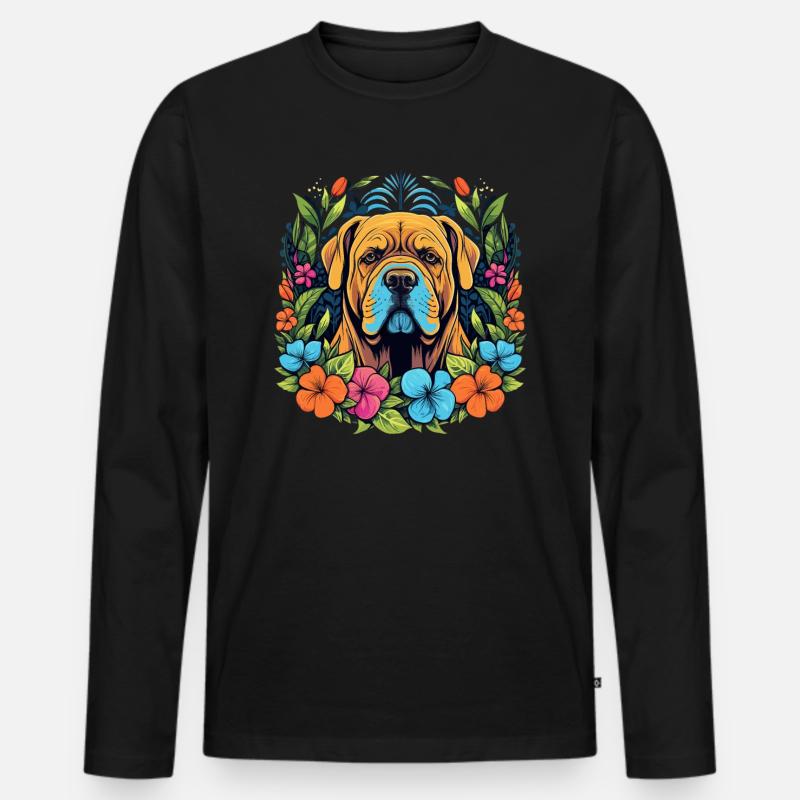 Mastiff Hund Geschenk - Männer Premium Bio Langarmshirt - Schwarz
