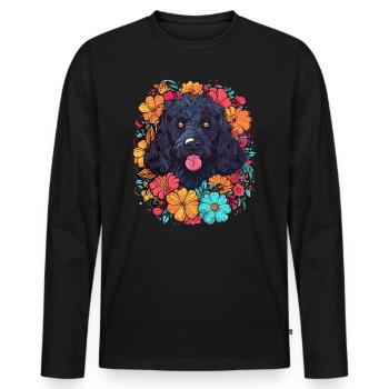 Portuguese Water Dog Dog Gift - Men's Premium Organic Long Sleeve Shirt - black - Front - Nico (187cm)