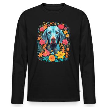Cadeau de chien Weimaraner - T-shirt manches longues Premium bio Homme - noir - Devant - Nico (187cm)