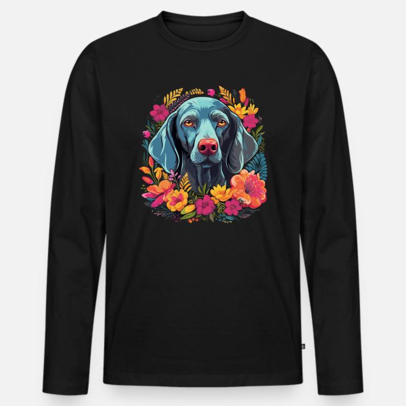 Weimaraner Hund Geschenk - Männer Premium Bio Langarmshirt - Schwarz