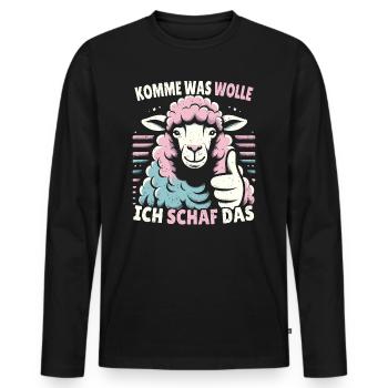 Motivation Geschenk Prüfung Schule Abitur Sprüche - Männer Premium Bio Langarmshirt - Schwarz - Vorne - Nico (187cm)
