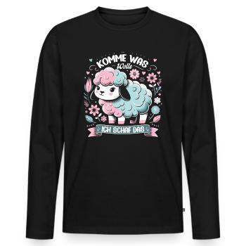Motivation Geschenk Prüfung Schule Abitur Sprüche - Männer Premium Bio Langarmshirt - Schwarz - Vorne - Nico (187cm)