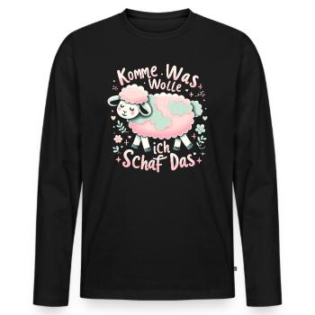 Motivation Geschenk Prüfung Schule Abitur Sprüche - Männer Premium Bio Langarmshirt - Schwarz - Vorne - Nico (187cm)