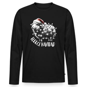 Fleece Navidad Weihnachten Geschenk Lustig Sprüche - Männer Premium Bio Langarmshirt - Schwarz - Vorne - Nico (187cm)