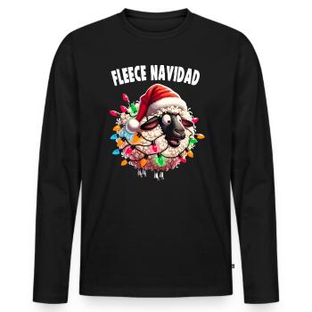 Fleece Navidad Weihnachten Geschenk Lustig Sprüche - Männer Premium Bio Langarmshirt - Schwarz - Vorne - Nico (187cm)