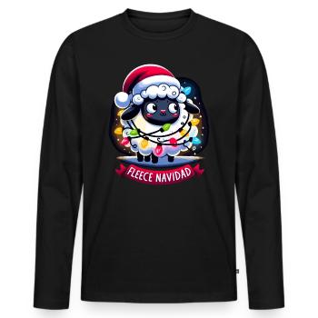 Fleece Navidad Weihnachten Geschenk Lustig Sprüche - Männer Premium Bio Langarmshirt - Schwarz - Vorne - Nico (187cm)