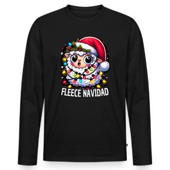 Fleece Navidad Weihnachten Geschenk Lustig Sprüche - Männer Premium Bio Langarmshirt - Schwarz - Vorne - Nico (187cm)