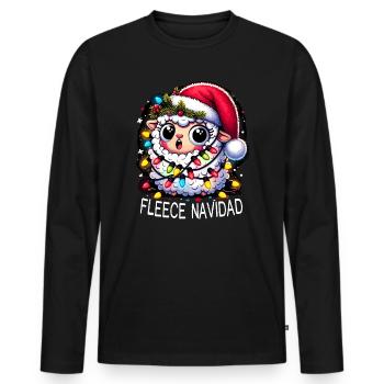 Fleece Navidad Weihnachten Geschenk Lustig Sprüche - Männer Premium Bio Langarmshirt - Schwarz - Vorne - Nico (187cm)