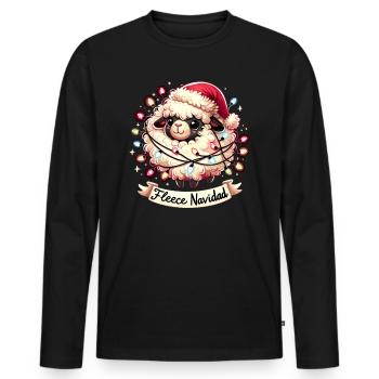 Fleece Navidad Weihnachten Geschenk Lustig Sprüche - Männer Premium Bio Langarmshirt - Schwarz - Vorne - Nico (187cm)