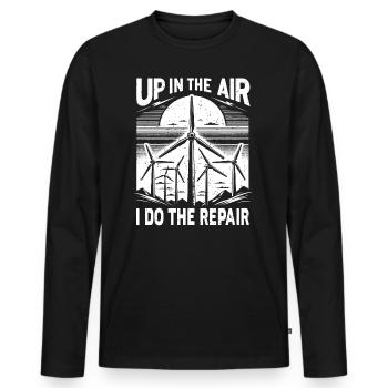 Pinwheel Climber Industrial Climber Gift - Men's Premium Organic Long Sleeve Shirt - black - Front - Nico (187cm)