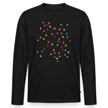 Confetti Carnival Colorful - Men's Premium Organic Long Sleeve Shirt - black - Front - Nico (187cm)