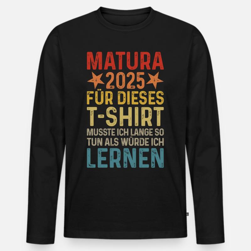Matura 2025 - Männer Premium Bio Langarmshirt - Schwarz