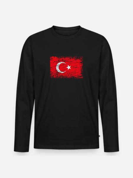 Turkey Turkish flag flag - Men's Premium Organic Long Sleeve Shirt - black