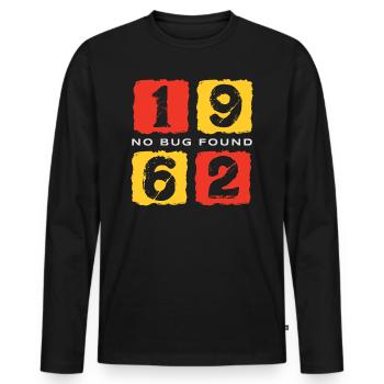 Anniversaire Vintage 60 Ans Né En 1962 - T-shirt manches longues Premium bio Homme - noir - Devant - Nico (187cm)