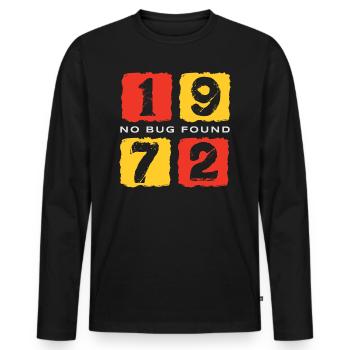 Anniversaire Vintage 50 Ans Né En 1972 - T-shirt manches longues Premium bio Homme - noir - Devant - Nico (187cm)