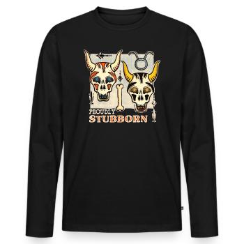 Signe du zodiaque Taureau - T-shirt manches longues Premium bio Homme - noir - Devant - Nico (187cm)
