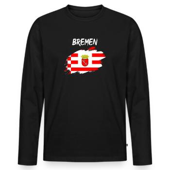 Brême - T-shirt manches longues Premium bio Homme - noir - Devant - Nico (187cm)