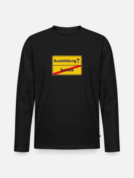 Azubi Ausbildung Schule - Männer Premium Bio Langarmshirt - Schwarz