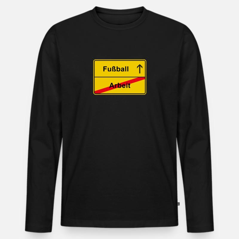 Fußball - Männer Premium Bio Langarmshirt - Schwarz