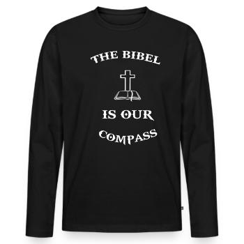 Bible Christianisme Christianisme Religion Jésus Dicton - T-shirt manches longues Premium bio Homme - noir - Devant - Nico (187cm)