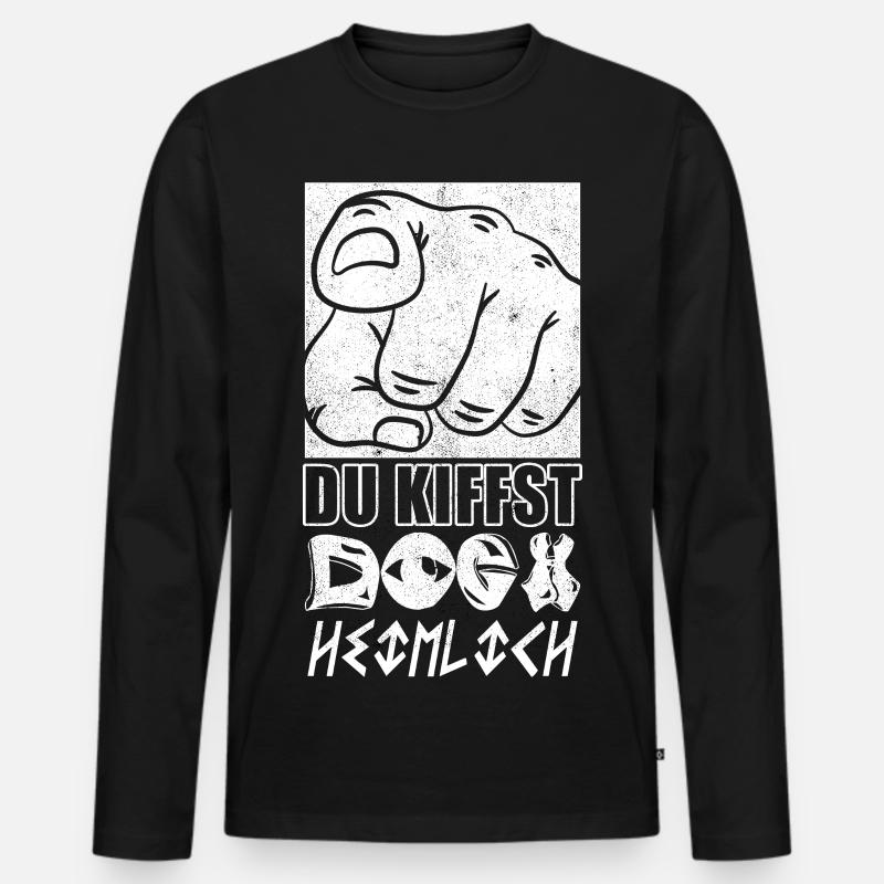 Du Kiffst doch Heimlich - Männer Premium Bio Langarmshirt - Schwarz
